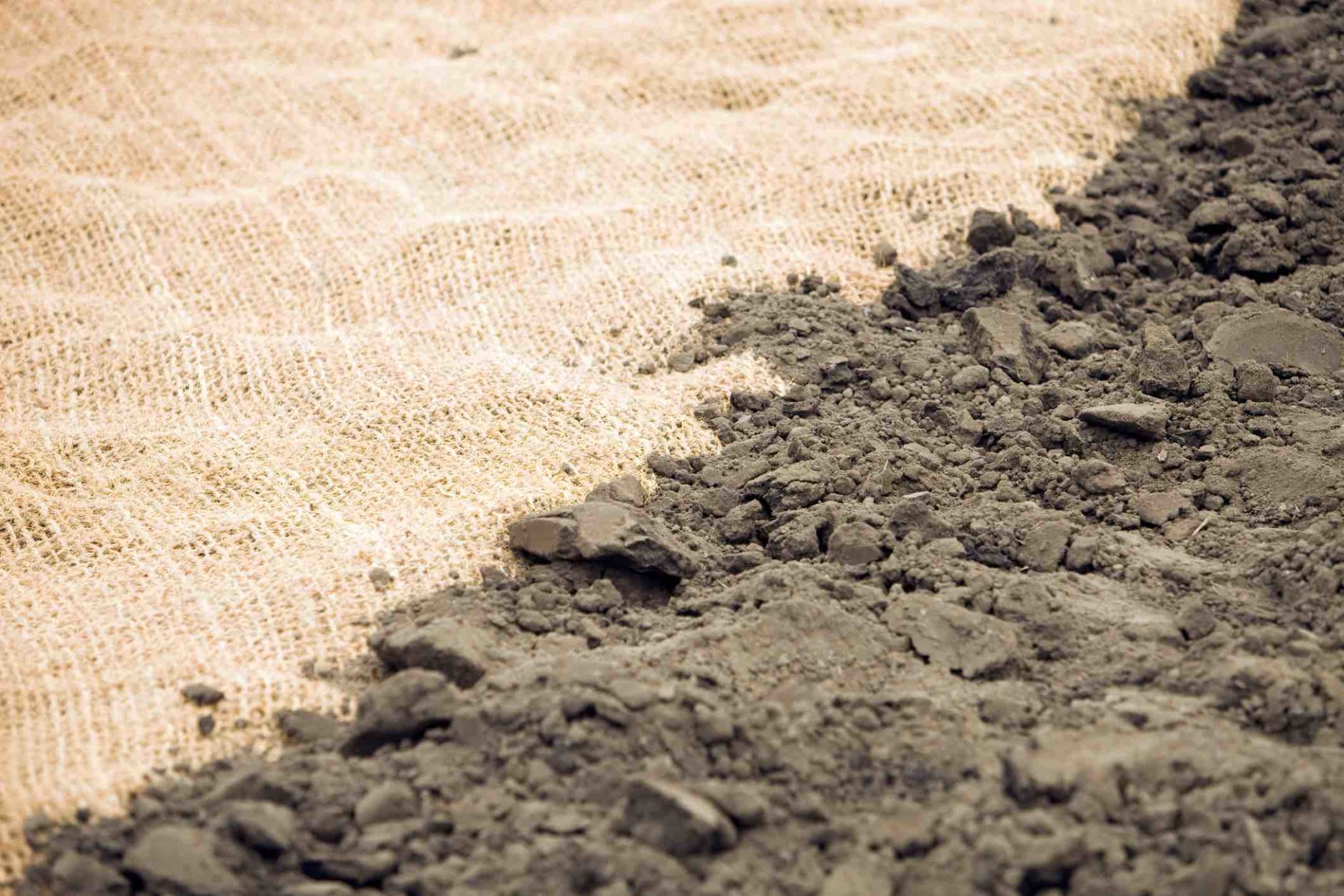 Coir Erosion Blanket and Dirt for Landscaping